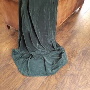 IKEA SANELA Velvet Curtains 1 Pair Dark Green